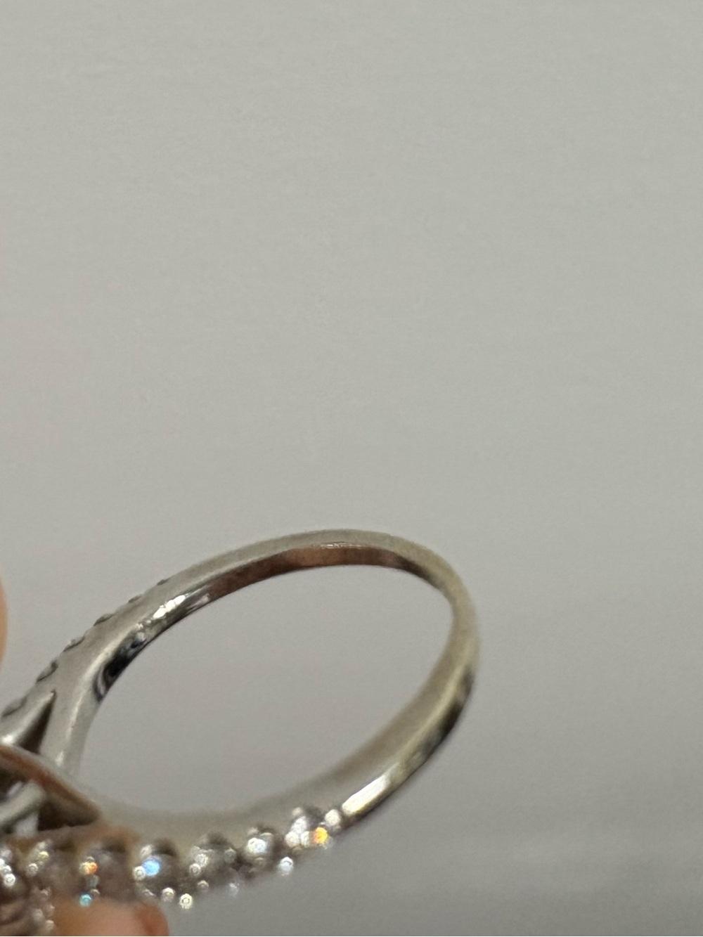 Elegant Silver Lab Diamond Engagement Ring - Picture 10 of 13